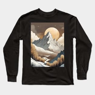 Moonlit Winter River Long Sleeve T-Shirt